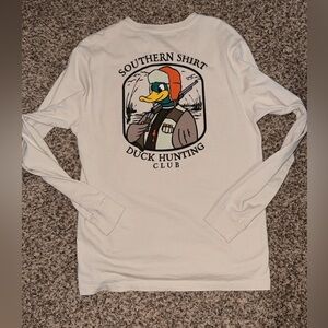 The Southern Shirt Company White Duck Hunting Long Sleeve Tee